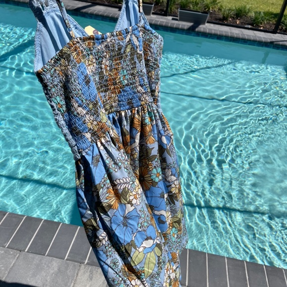 B.O.G. Collective size S crochet top floral lightweight mini dress boho - Picture 13 of 13